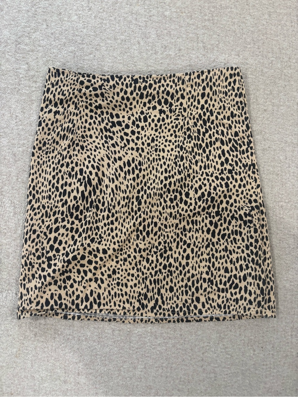 Brandy Melville Leopard Print Mini Skirt - Tan & Black